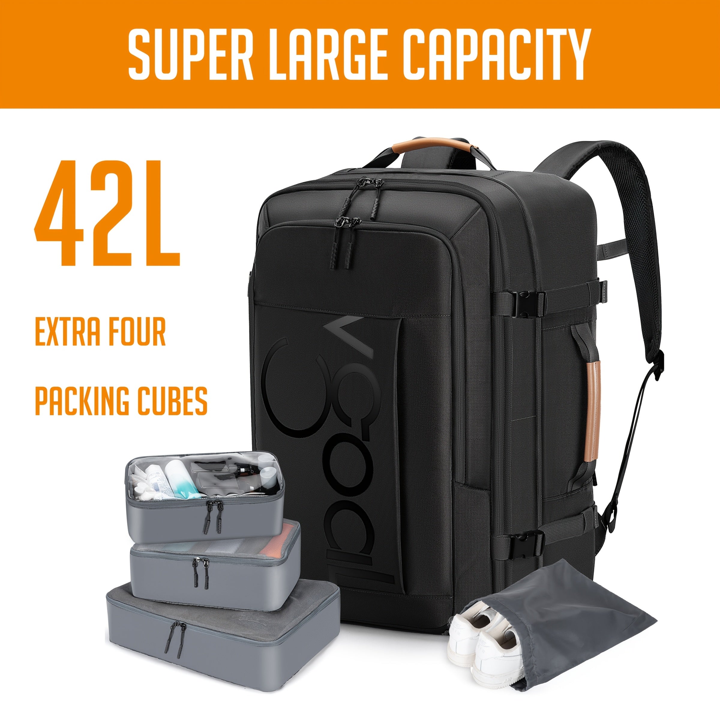 42L Travel Backpack with Laptop Compartment