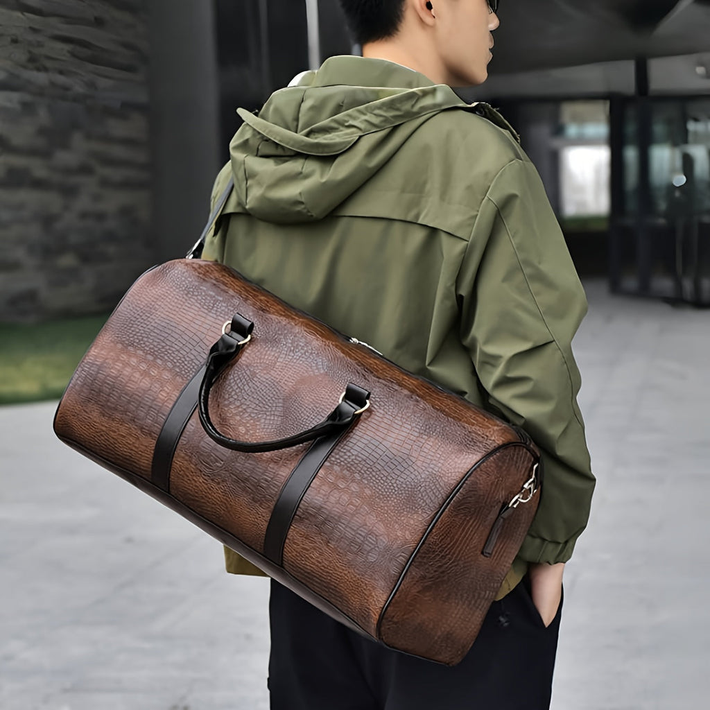 Crocodile Pattern Travel Duffel Bag