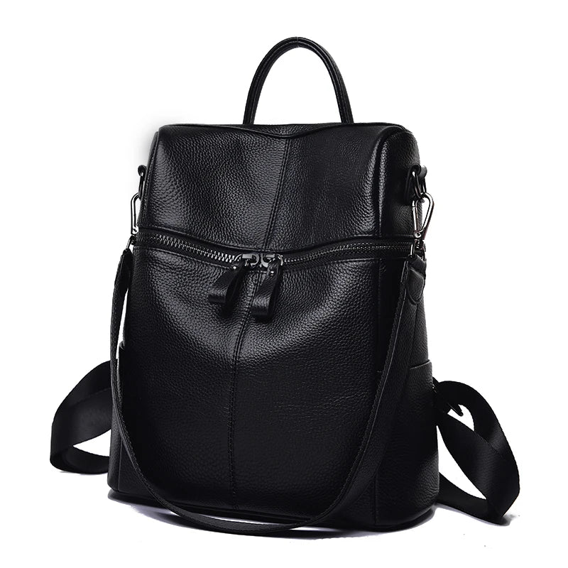 Casual Genuine Leather Backpack Female Luxury COW Leather Backpack Women Shoulder Large Capacity School Bags For Teenagers Girls