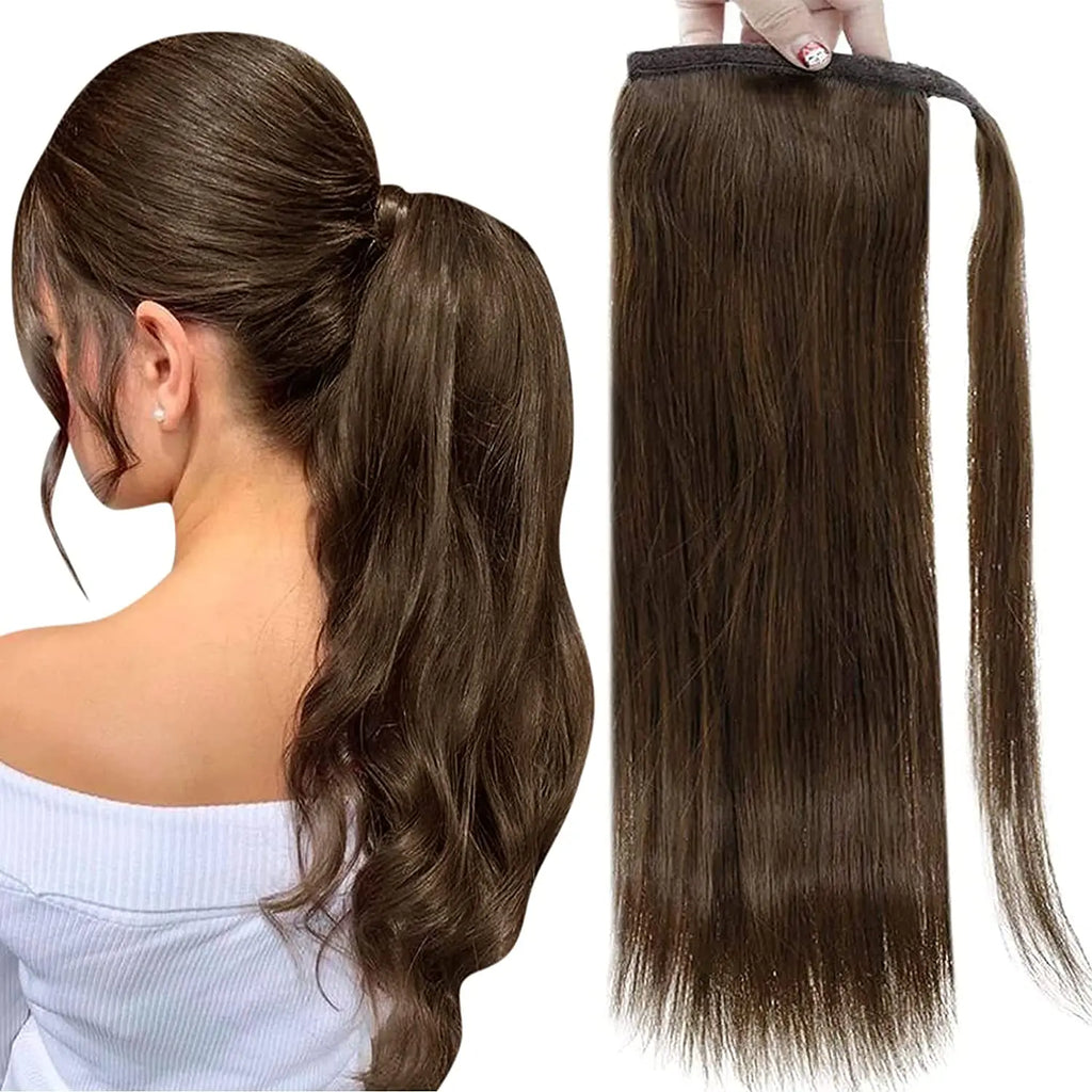 Full Shine Ponytail Extension Highlighted Bleach Blonde Ponytail Human Hair Clip in Ponytail Hair Extensions
