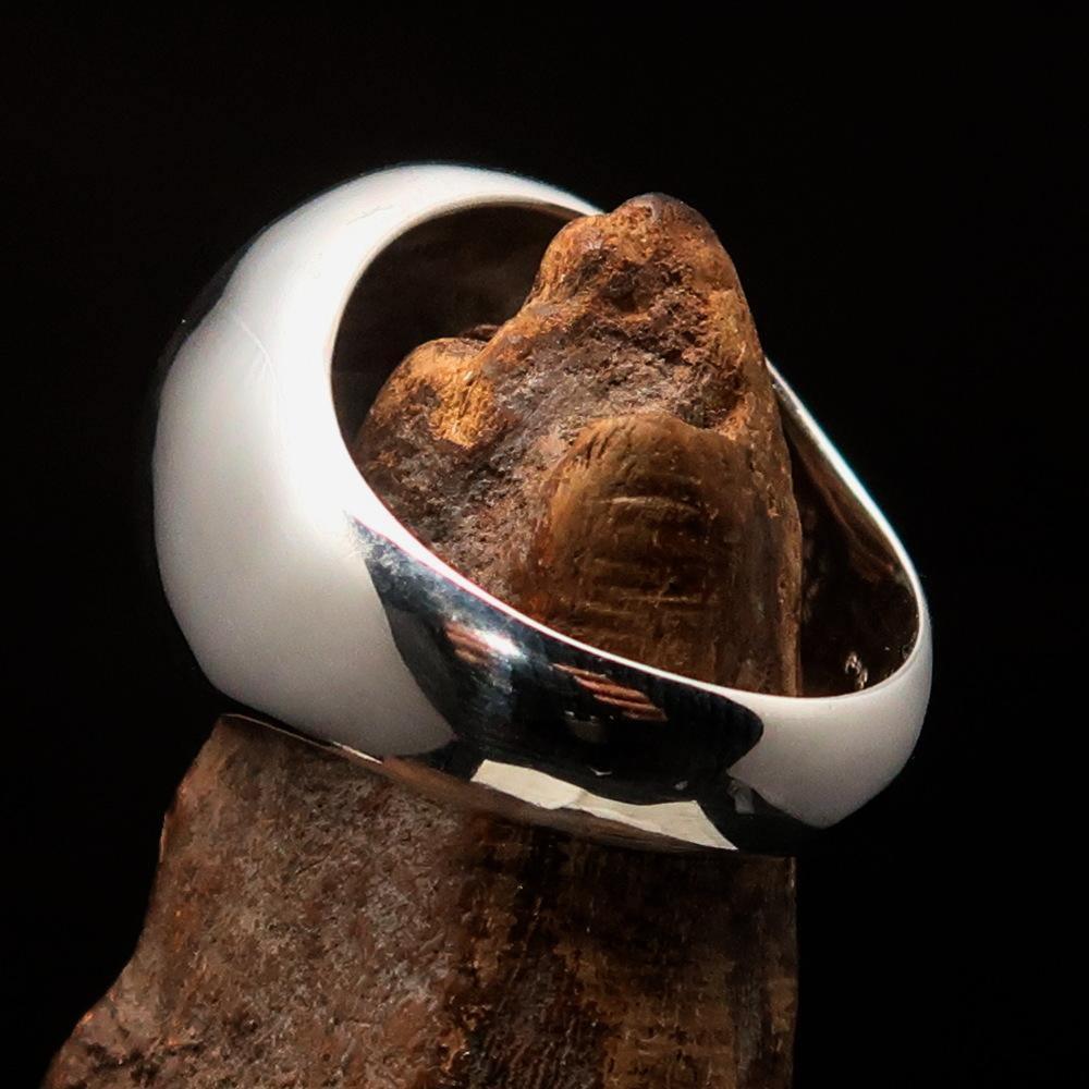 Excellent crafted Men's US Marshall Ring Blue Star - Sterling Silver