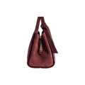 RB1035X | ALICE Women's Handbag in Genuine Suede, Made in Italy. Polished Gold Metal Accessories. Bordeaux Color. Dimensions: 26 x 20 x 15 + 12 cm (Handle Drop)