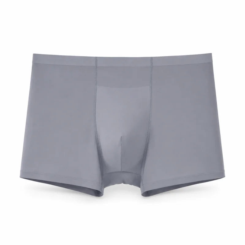 Men's Ice Silk Sexy Seamless Boxer Briefs Shorts Underwear Underpants Male Ultra-thin Breathable Panties