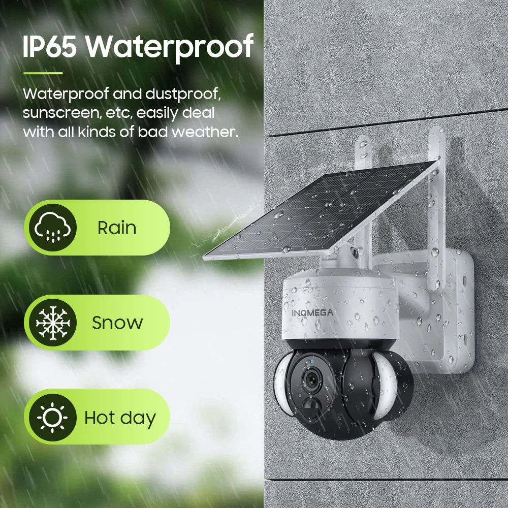 INQMEGA 4G SIM Solar Battery Camera Mini IP Camera Battery Mini Video Record IR Night Surveillance WiFi Security CCTV Camera