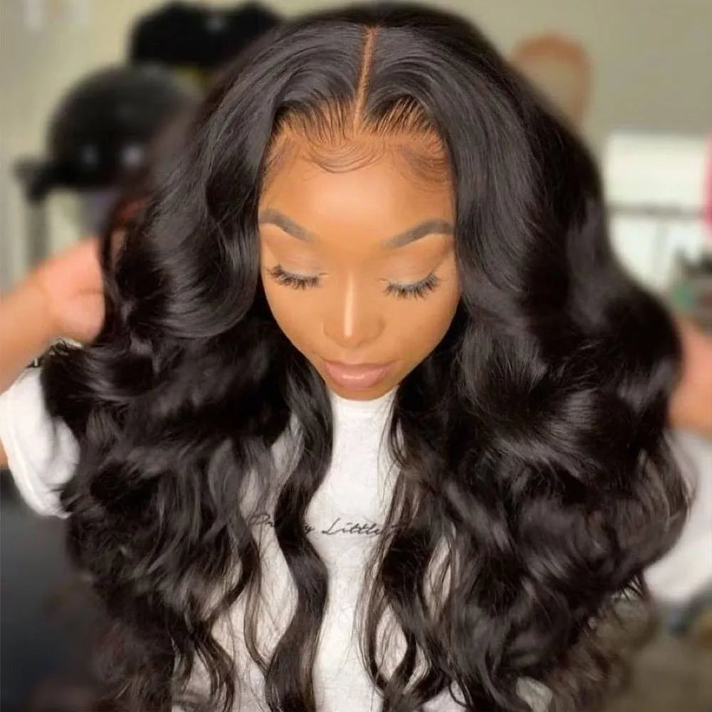 28 Inch Natural Black Lace Front Wigs Human Hair Pre Plucked Full Density Body Wave Lace Front Wigs Human Hair13x6 Wig 13x4 HD Transparent Full Frontal 5x5 Natural Wig For Woman Halloween Season