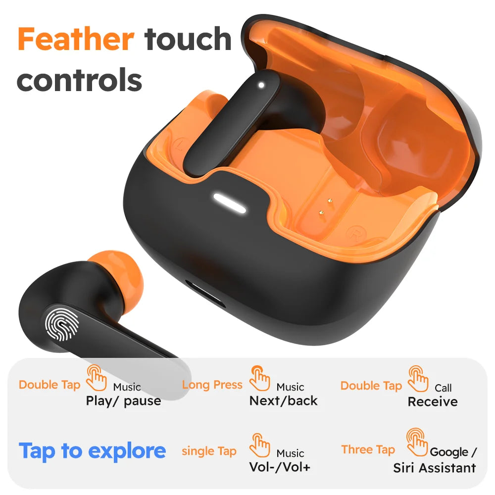 TWS Wireless Bluetooth Earphones Bluetooth 5.4 Ultra-low Latency Dual Microphone ENC Noise Cancelling in Ear Bluetooth Earphones