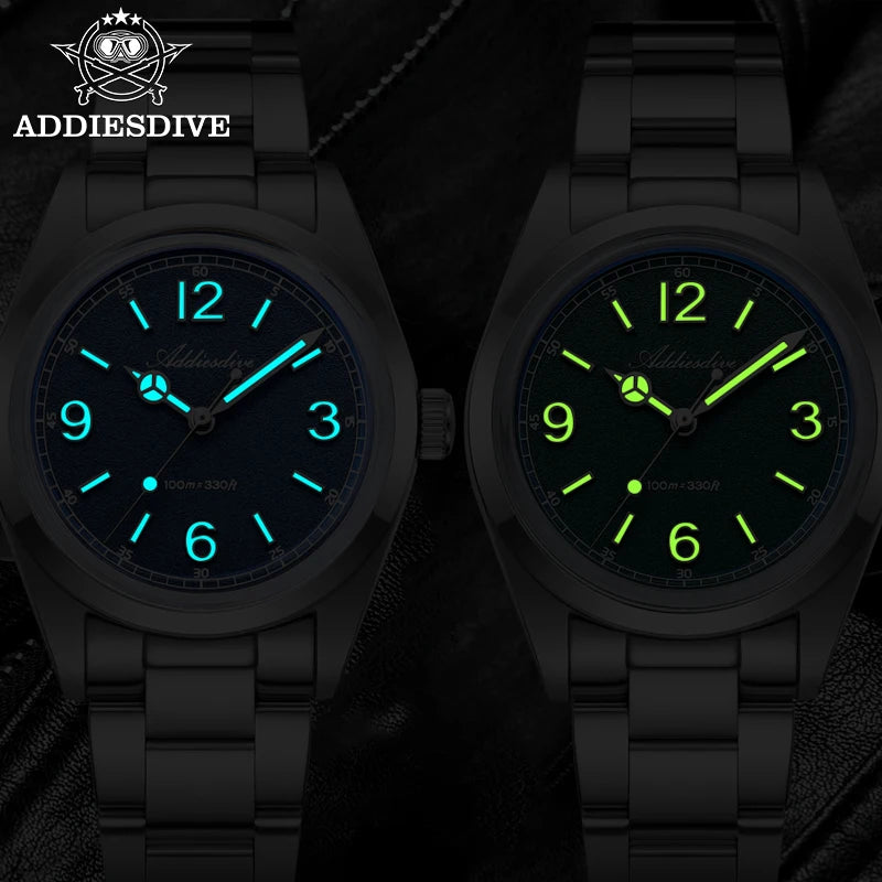 ADDIESDIVE 36mm Top Brand Men's Luxury Watch 316L Stainless Steel Reloj Hombre 100m Waterproof Quartz Watches AD2518