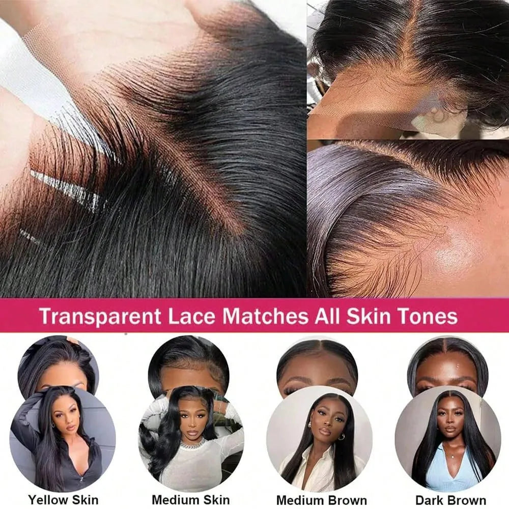 28 Inch Natural Black Lace Front Wigs Human Hair Pre Plucked Full Density Body Wave Lace Front Wigs Human Hair13x6 Wig 13x4 HD Transparent Full Frontal 5x5 Natural Wig For Woman Halloween Season