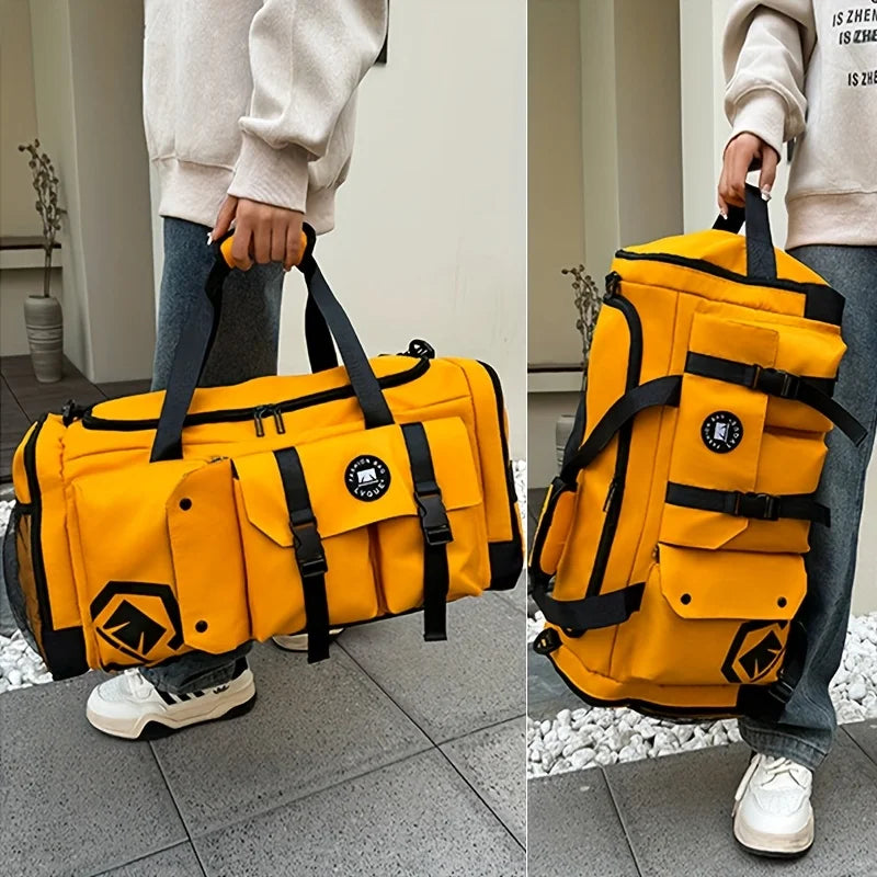 Travel Backpack with Wet/Dry Separation Yellow