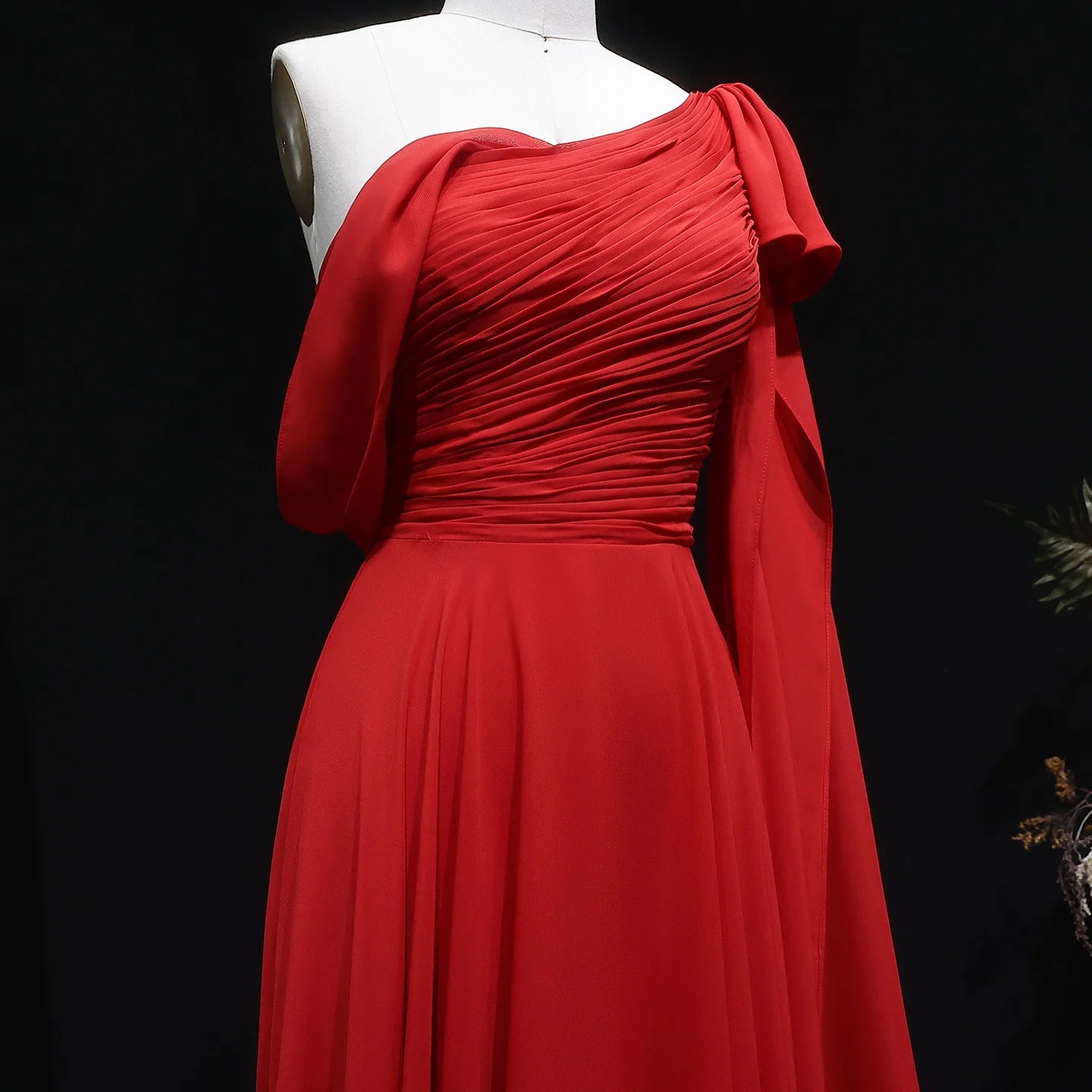 Sharon Said Dubai Red Off Shoulder Elegant Evening Dress with Bow Cape for Women Wedding Formal Gown SF488 Customized