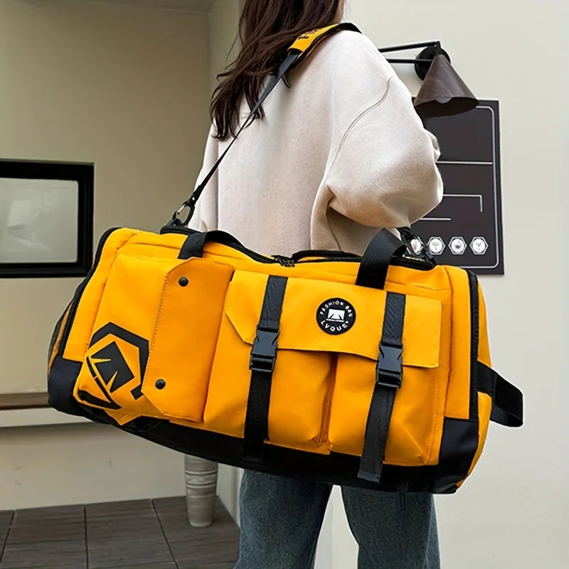 Travel Backpack with Wet/Dry Separation Yellow
