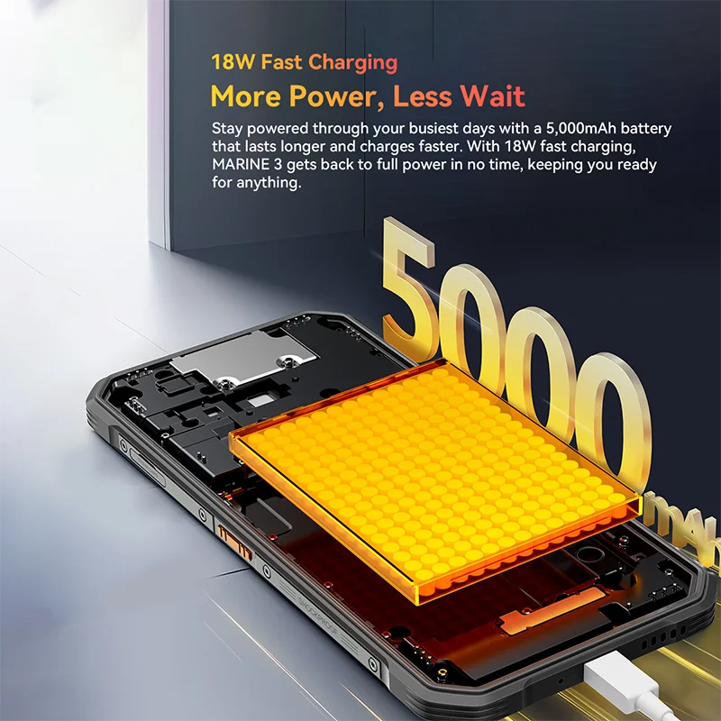 Blackview Oscal MARINE 3 Rugged Smartphone 6.56-inch HD+ IPS 90Hz Display  Android 16 MTK Helio G81 NFC 5000mAh 256GB Cellphone