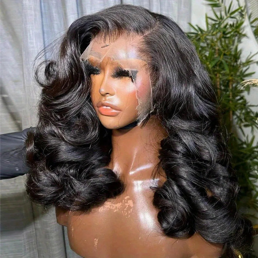 28 Inch Natural Black Lace Front Wigs Human Hair Pre Plucked Full Density Body Wave Lace Front Wigs Human Hair13x6 Wig 13x4 HD Transparent Full Frontal 5x5 Natural Wig For Woman Halloween Season