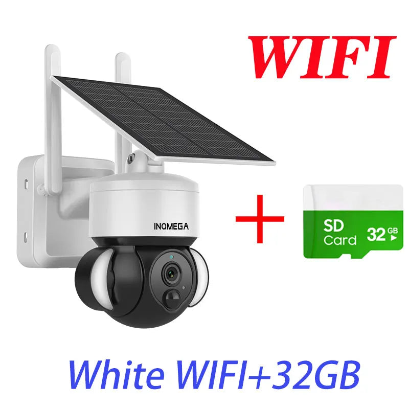 INQMEGA 4G SIM Solar Battery Camera Mini IP Camera Battery Mini Video Record IR Night Surveillance WiFi Security CCTV Camera