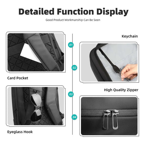 15.6-Inch Travel Laptop Backpack Dark Grey