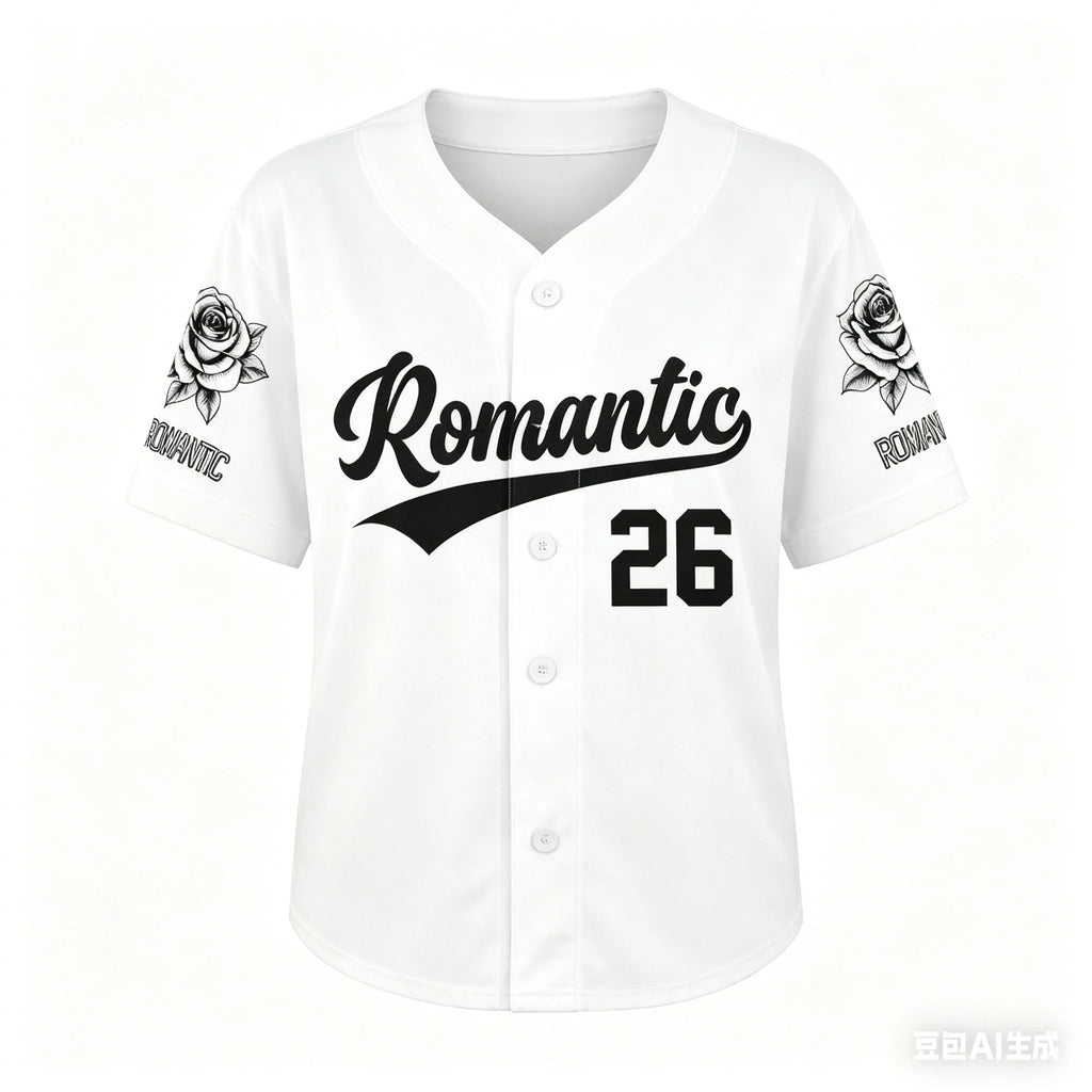 The Romantic Tour 2026 Baseball Jersey Bruno Mars Inspired Concert Tee Rose Print Casual T-shirt For Fans Kids Adults