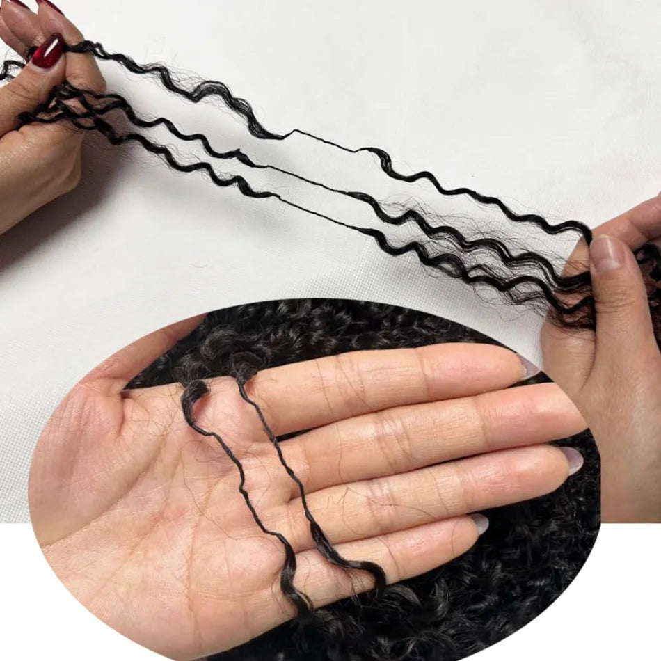 Kinky Curly Crochet Human Hair Wigs 120G Feather Miracle Knots Knotless Invisible Pre Looped Burmese Curly Deep Wave Extensions