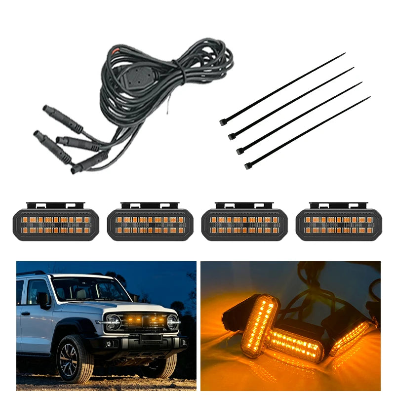 Beusfirts LED Front Grille Light FOR RAM 1500 Accessories Car Daytime Running Light Wheel Eyebrow Lamp For Pickup Offroad 12V