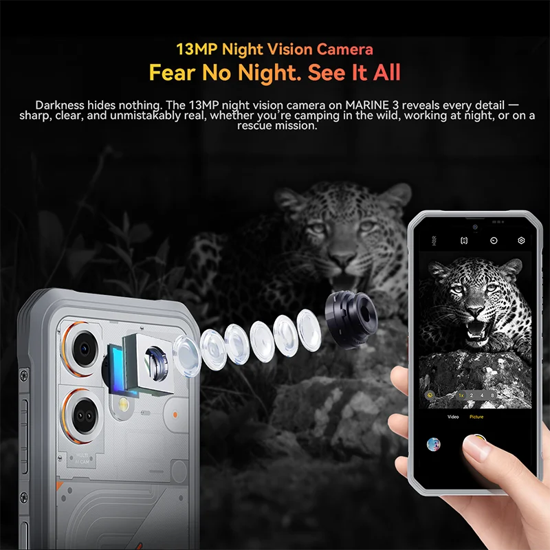 Blackview Oscal MARINE 3 Rugged Smartphone 6.56-inch HD+ IPS 90Hz Display  Android 16 MTK Helio G81 NFC 5000mAh 256GB Cellphone