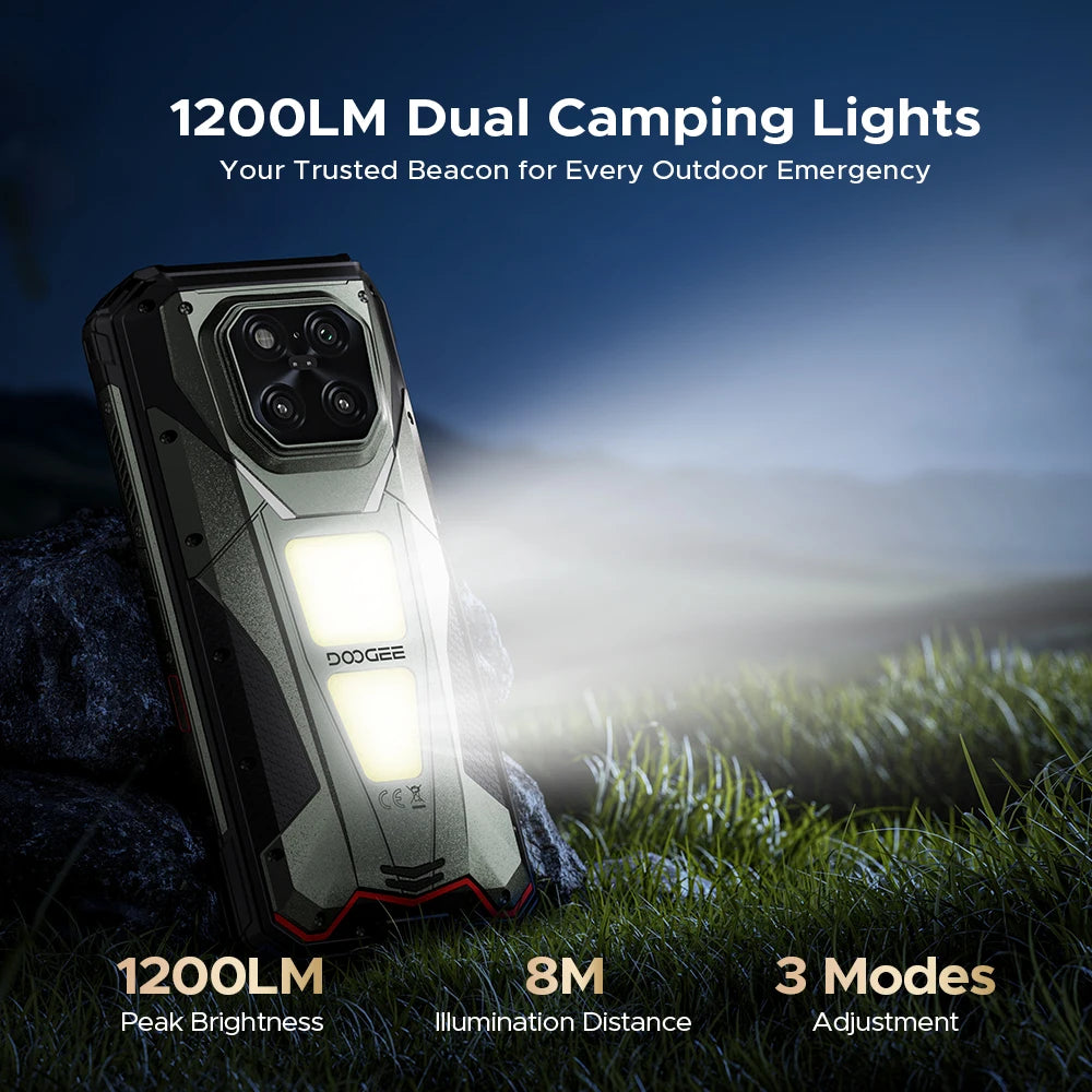 World Premiere DOOGEE V Max Play 5G Projector Rugged Phone 20500mAh Dual Camping Lights Dimensity 7300 16GB+512GB NFC Smartphone