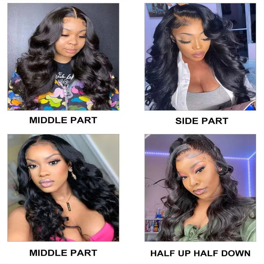 28 Inch Natural Black Lace Front Wigs Human Hair Pre Plucked Full Density Body Wave Lace Front Wigs Human Hair13x6 Wig 13x4 HD Transparent Full Frontal 5x5 Natural Wig For Woman Halloween Season