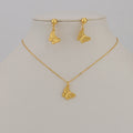 Exquisite Gold Color Butterfly Pendant Necklaces For Women Fashion Light Luxury Gold Color Necklace Earrings Sets Gifts