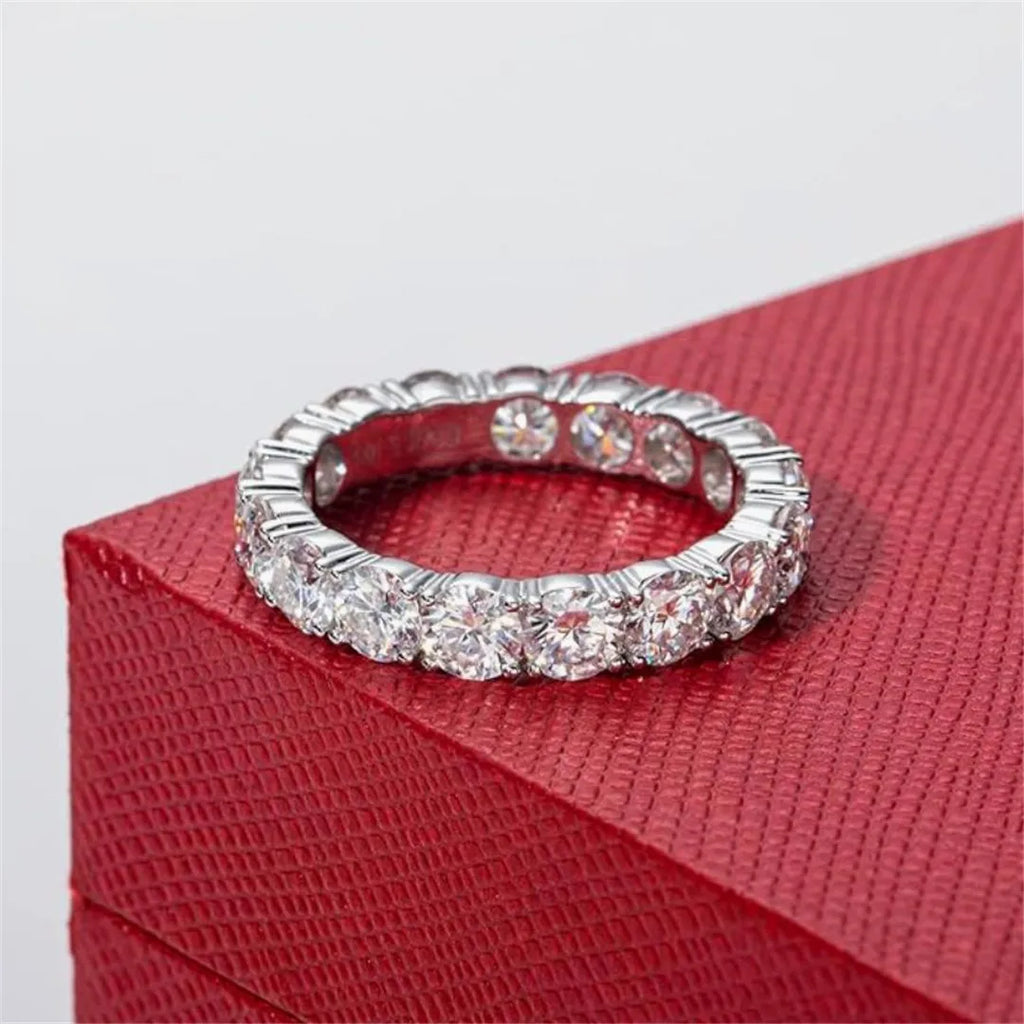 Eternity Ring, 4.5-5cttw D Color Lab Grown Created Diamond 14k Solid Real White Gold/Yellow Gold Eternity Wedding Band Ring for