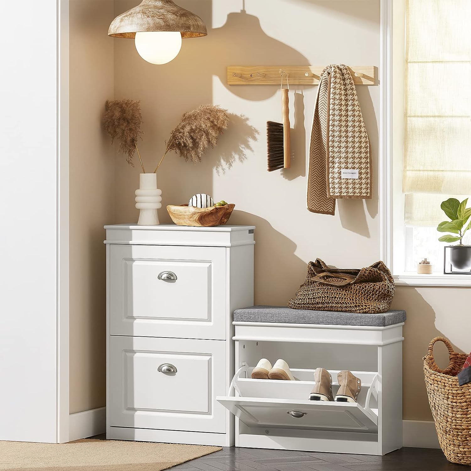 NNEDSZ Tilt-Out Shoe Cabinet Shoe Rack