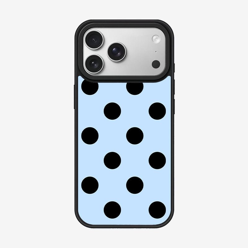 Casey Blue Black Polka Dot Magnetic Matte Phone Case – Anti-Fingerprint Protective Cover