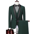 Mens Skinny 3-Piece Tuxedo Set Formal Suit (Green)